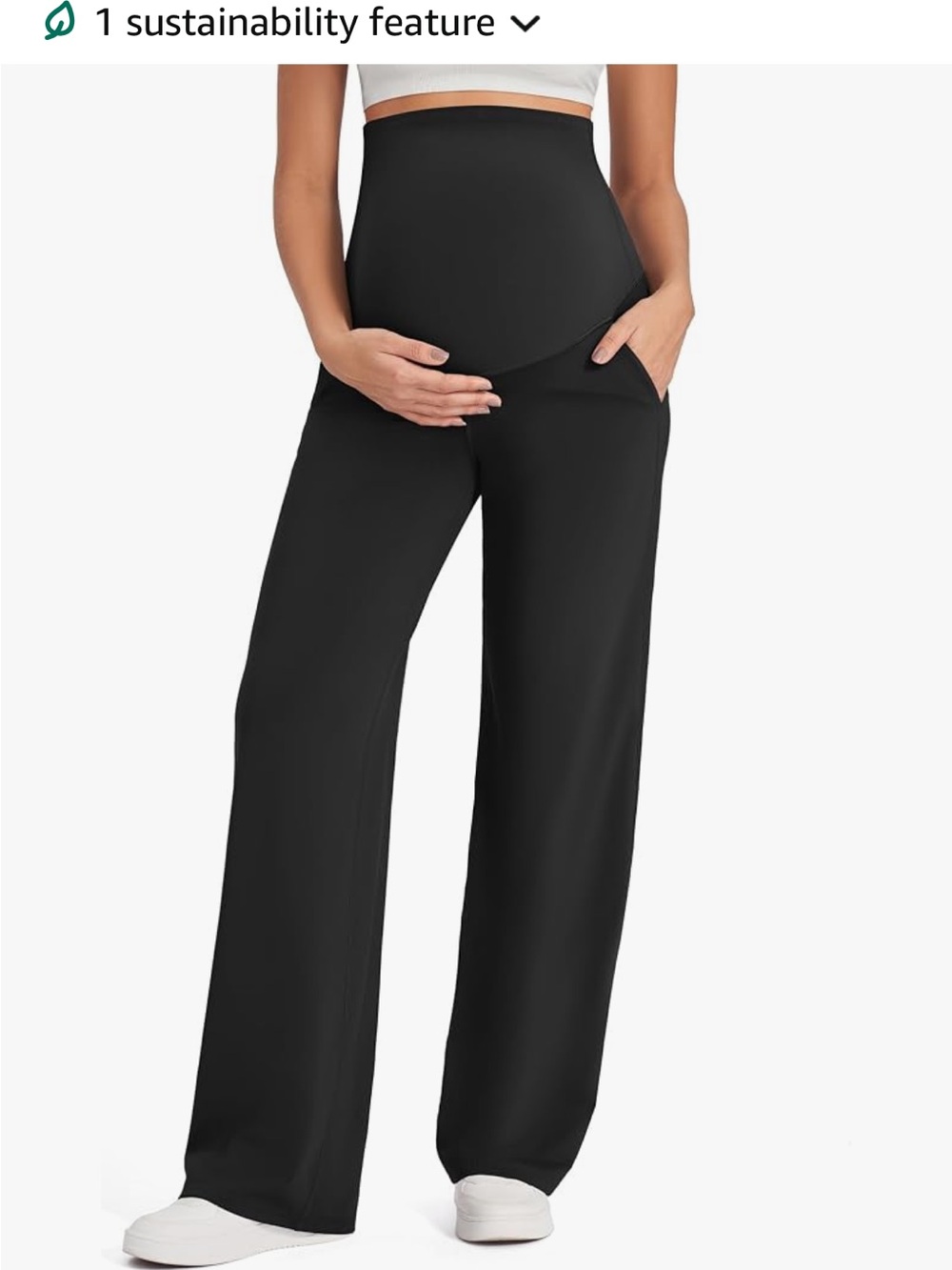 Maternity Wide-Leg Pull-On Pants – Black